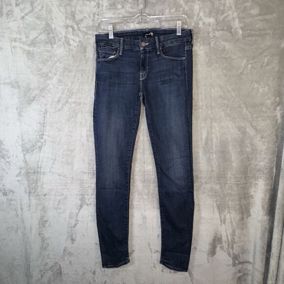 Mother Low Rise The Looker Ankle Skinny Jeans Sz 28 Dark Wash - Picture 1 of 10